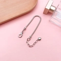 Minimalist silver snake chain bracelet with heart charm on a soft pink background - Snake Chain Bracelet (16+5cm)
