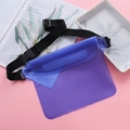 Custodia impermeabile viola trasparente luminosa con cinturino regolabile nero - Marsupio Impermeabile / Blu scuro