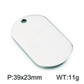 Colgante de placa militar plateada de acero, 39x23mm, accesorio de moda minimalista - Pulido 39*23mm / Color Acero