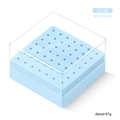 Blue 49-hole nail drill bit storage case with transparent dust-proof lid 87g - 49 Holes / Blue