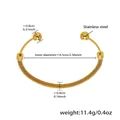 Gedetailleerde afmetingen van de gouden roestvrijstalen geweven armband met maten - Eén maat / Geweven Textuur Bal Stijl (Z014) / Goud