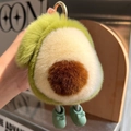 Porte-clés avocat mignon en peluche pour sacs à dos et accessoires en vert - Avocat [Avec Pieds]