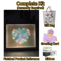 DIY moon crystal night light kit with heart design, floral gift bag, card and white ribbon - 10 Inch Heart Light Blue (Kit with Gift Bag)