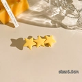 Chic Y2K yellow star hair clip for girls, 6.5cm matte finish accessory for hair styling - Yellow Triple Star Clip