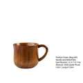 Boccale da birra in legno di giuggiola con manico e bordo curvo in finitura laccata - Tazza Da 150 Ml Con Manici