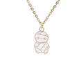 Collar de momia de Halloween con cadena dorada y colgante de fantasma en esmalte blanco - Pequeño Fantasma