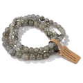 Three-piece set of natural labradorite gemstone bead bracelets with elastic cords - 19cm 3-Piece Set - Labradorite