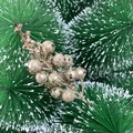 Sparkling gold Christmas berry picks with glitter and sequins for DIY tree decoration - 19CM (15 Heads) / Champagne