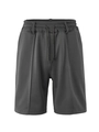 Men's quick-dry mesh athletic shorts in dark grey featuring a drawstring waist and piped seams - S / Gray