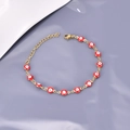 Bracciale turco Evil Eye placcato oro con perline in smalto rosso e chiusura regolabile - Rosso