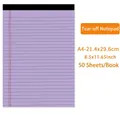 A4 Purple Legal Pad with 50 sheets, tear-off ruled paper for professional office note-taking - A4 / Purple