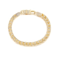 6mm vergulde zirkoon armband met V-vormige schakels en een karabijnsluiting - Armband 7,5 inch/19cm / Goud