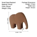 Small Dala Elephant wooden ornament in brown finish for Nordic home decor - Elephant Small - Brown