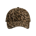 Distressed leopard print baseball cap with vintage washed fabric and adjustable strap - Adult Head Circumference (56-60cm) / Yellow Leopard