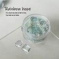 Rainbow Hope series nail art kit with light green crushed stones and pearls - Mint Mambo / Mint Green