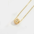 Delicate gold cube necklace with letter O crystal pendant for women fashion - Letter O (XL3420)