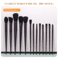 Professional 13-piece black makeup brush set including powder, blush, and eyeshadow brushes - 13pcs Brush Set / Black