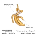 18K gold plated stainless steel banana pendant with crystal inlay for DIY necklaces - Rhinestone Banana (YYAC025075)