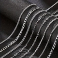 Set of 8 silver stainless steel chains including cuban and snake chain styles - Dragon Bone Chain 8-Piece Set / Silver