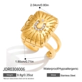 Detail of waterproof stainless steel ring with horseshoe design and Fortune engraving - Horseshoe FORTUNE Pattern (JDR0308006)