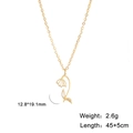 Golden stainless steel necklace featuring a delicate cutout daisy flower pendant - Gold Color Snowdrop