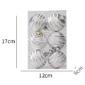 Set di 6 palline di Natale a strisce bianche e argento 6cm in scatola trasparente - 6cm 6 Pezzi / Argento