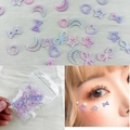 Gemme viso in resina perlata e set nail art con forme di stelle, lune e cuori - Perle Irregolari Rosa Blu Sirena (50 Pezzi)
