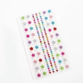 Planche d'autocollants 3D en cristal cœurs et fleurs pour maquillage de filles - Style Bracelet Fleur de Prunier et Perle