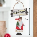 Retro Weihnachtsanhänger aus Harz mit Santa Claus und Welcome-Schild, Höhe 17cm - Weihnachtsbaum Weihnachtsmann Willkommensschild