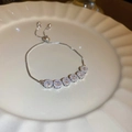 Real Gold Plated Zirconia Silver Square Bracelet
