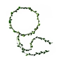 Floral bridal headband with green artificial leaves and roses on a white background - Green