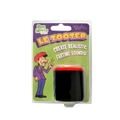 Close-up of Le Tooter fart toy in green blister packaging with black and red details - 1 Piece / Red Cap