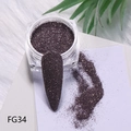 Polvere glitter riflettente per unghie color viola scuro e nero, tonalità FG34 - Polvere di Diamante Riflettente FG-34