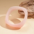 Minimalist square resin geometric bracelet in light pink translucent finish - Pink