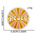 Dettaglio di una toppa ricamata peace rotonda con indicazioni di peso e misura 6,8 cm - Stile 2 (Peace Tondo)