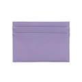 Detailed close-up of lavender Saffiano PU leather card holder showing neat stitching details - Purple Saffiano Pattern