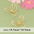 Gold hollow petal-shaped jewelry pendant for DIY necklaces and earring accessories - Butterfly Hollow Pendant / Gold