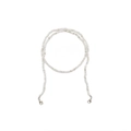 White and silver beaded lanyard with lobster clasps for glasses and face masks - White
