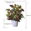 Artificial coleus plant in white pot with red and green leaves, 26cm height - Medium Pot + Red Leaf