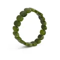 Bracelet en pierre naturelle verte avec perles ovales plates et texture marbrée - Bracelet Vert Foncé (E656) / Vert foncé