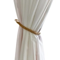 Bohemian braided natural cotton jute curtain tieback in brown for white curtains - Length 60cm / Jute Natural