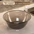 Transparent grey PET washbasin in medium size with thick tempered plastic texture - Medium Grey