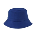 Classic dark blue cotton bucket hat with flat top and reinforced stitched brim - M (56-58cm) / Sapphire Blue
