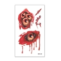 Halloween bloody wound tattoo stickers with eyeball designs and metal staples, model BW-20 - 60*105mm / Eyeball Wound and Staples Style(BW-20)