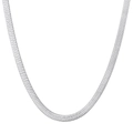 Elegante silberne flache Schlangenkette aus Edelstahl mit poliertem Metallic-Finish - 45cm / Stahl 5mm