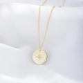 Minimalistische S925 Sterling Silber Münzkette mit Sternanhänger auf weißem Stoffhintergrund - 925er Silber / Gelb