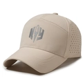 Casquette beige respirante à séchage rapide avec trous laser et logo latéral - Réglable / Kaki