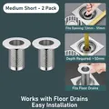 Universal stainless steel floor drain filter mesh, short medium size 2-pack set - 304 Stainless Steel Strainer Short - Medium (2pcs)