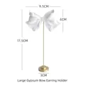 White plaster bow earring display stand with gold metal base and 17.5cm height - Large Gypsum Large Bowknot Earring Stand