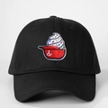 Primer plano del bordado de helado con virutas de colores en gorra de algodón negro - Talla única / Negro